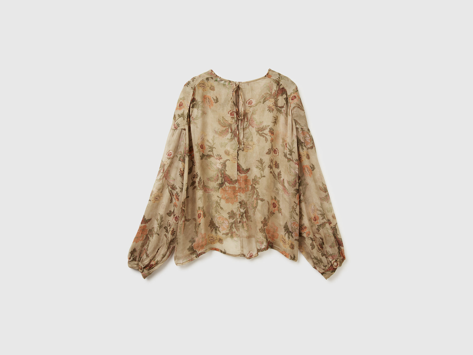 Blusa fluida floreale da donna cammello 2 | Benetton Outlet