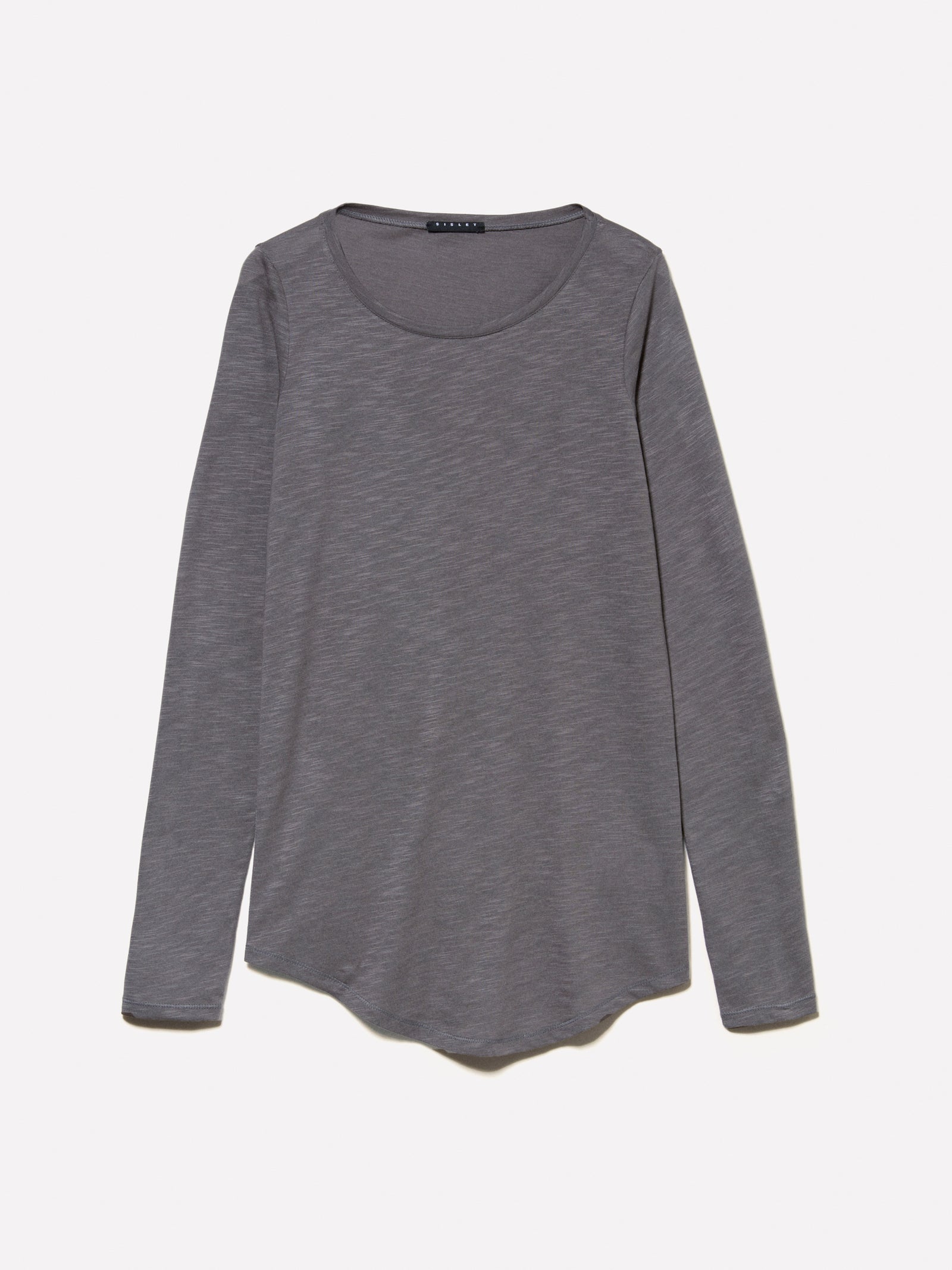 T-shirt a maniche lunghe da donna grigio scuro | Sisley Outlet
