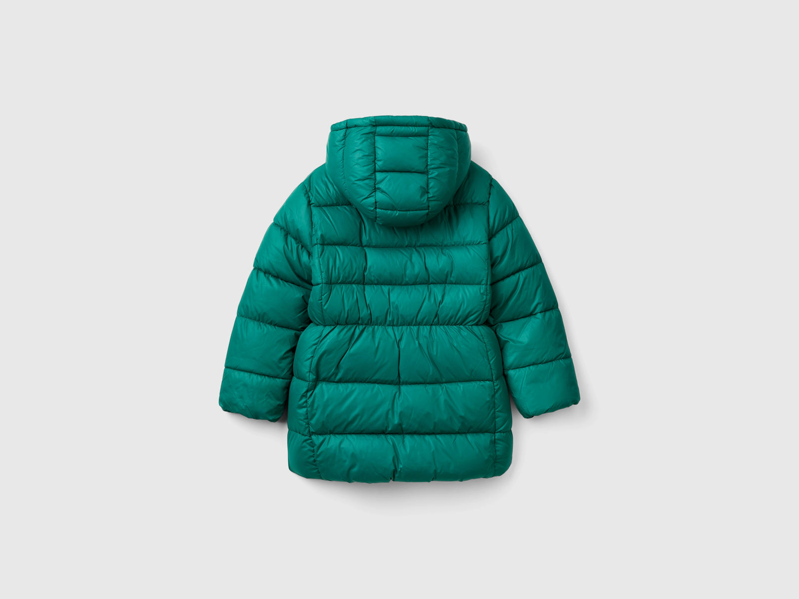 Giubbino lungo sciancrato da bambina verde scuro 2 | Benetton Outlet