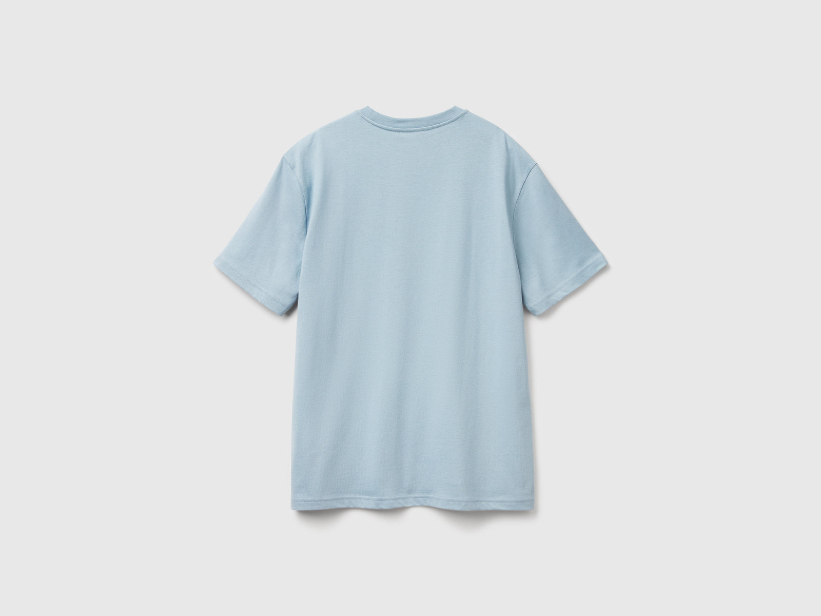 T-shirt basica cotone da uomo celeste 2 | Benetton Outlet
