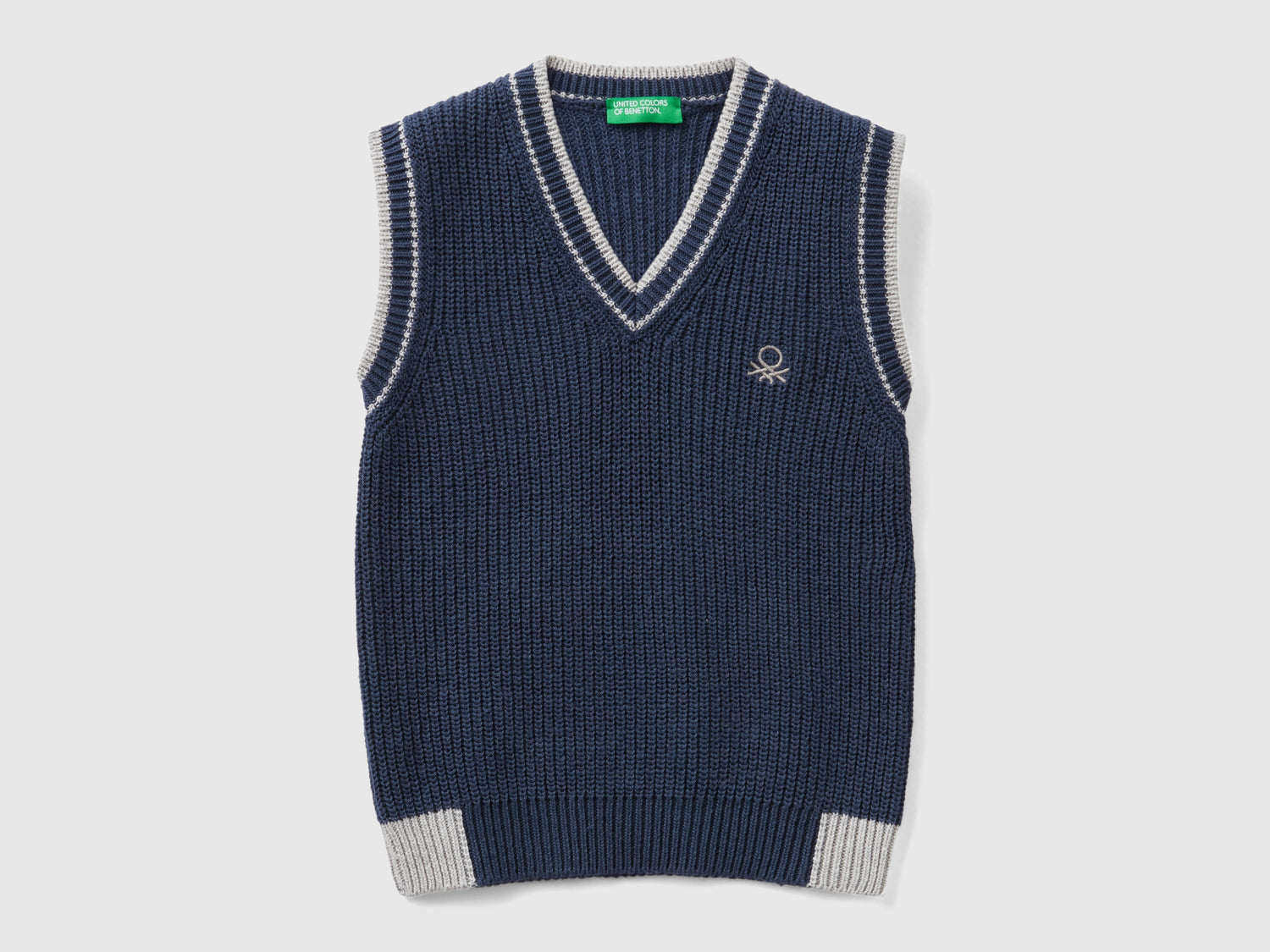 Gilet in misto cotone riciclato da bimbo blu scuro | Benetton Outlet