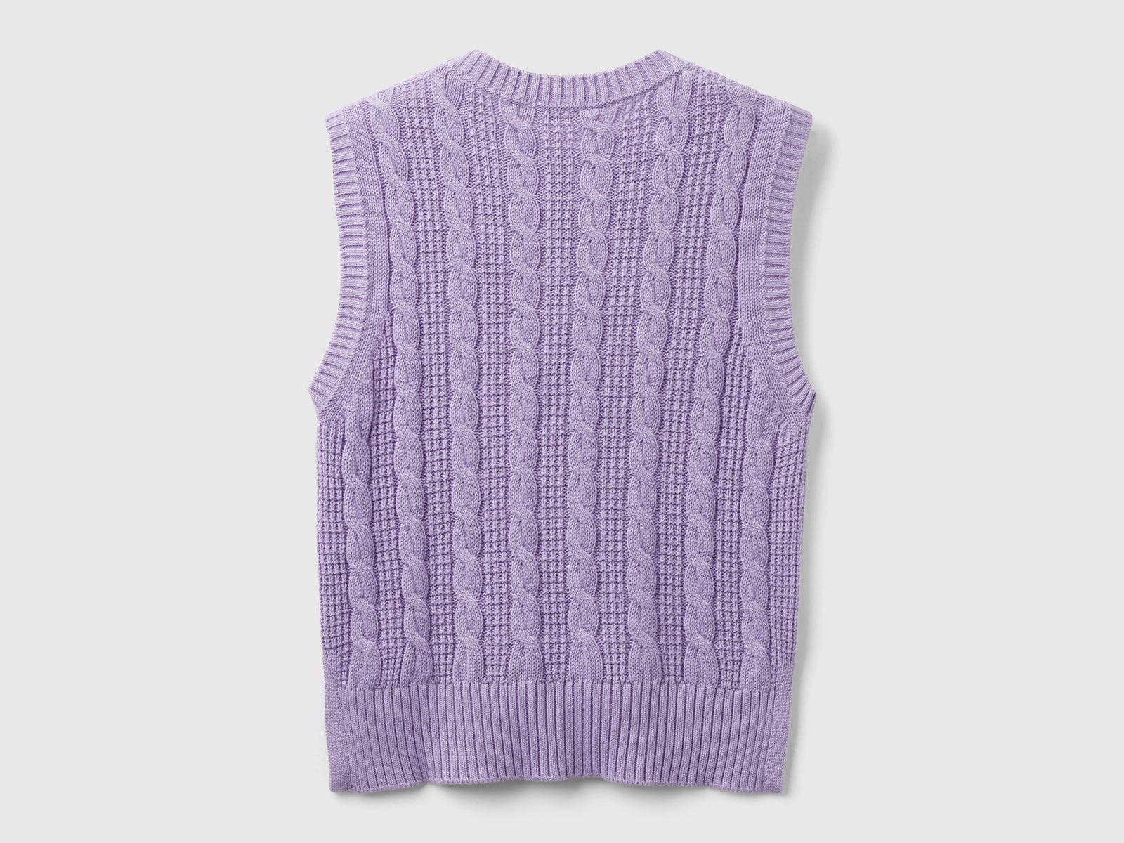 Gilet cropped a trecce da donna lilla 2 | Benetton Outlet