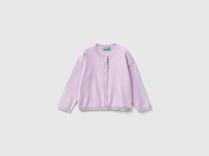 Cardigan con lurex in puro cotone