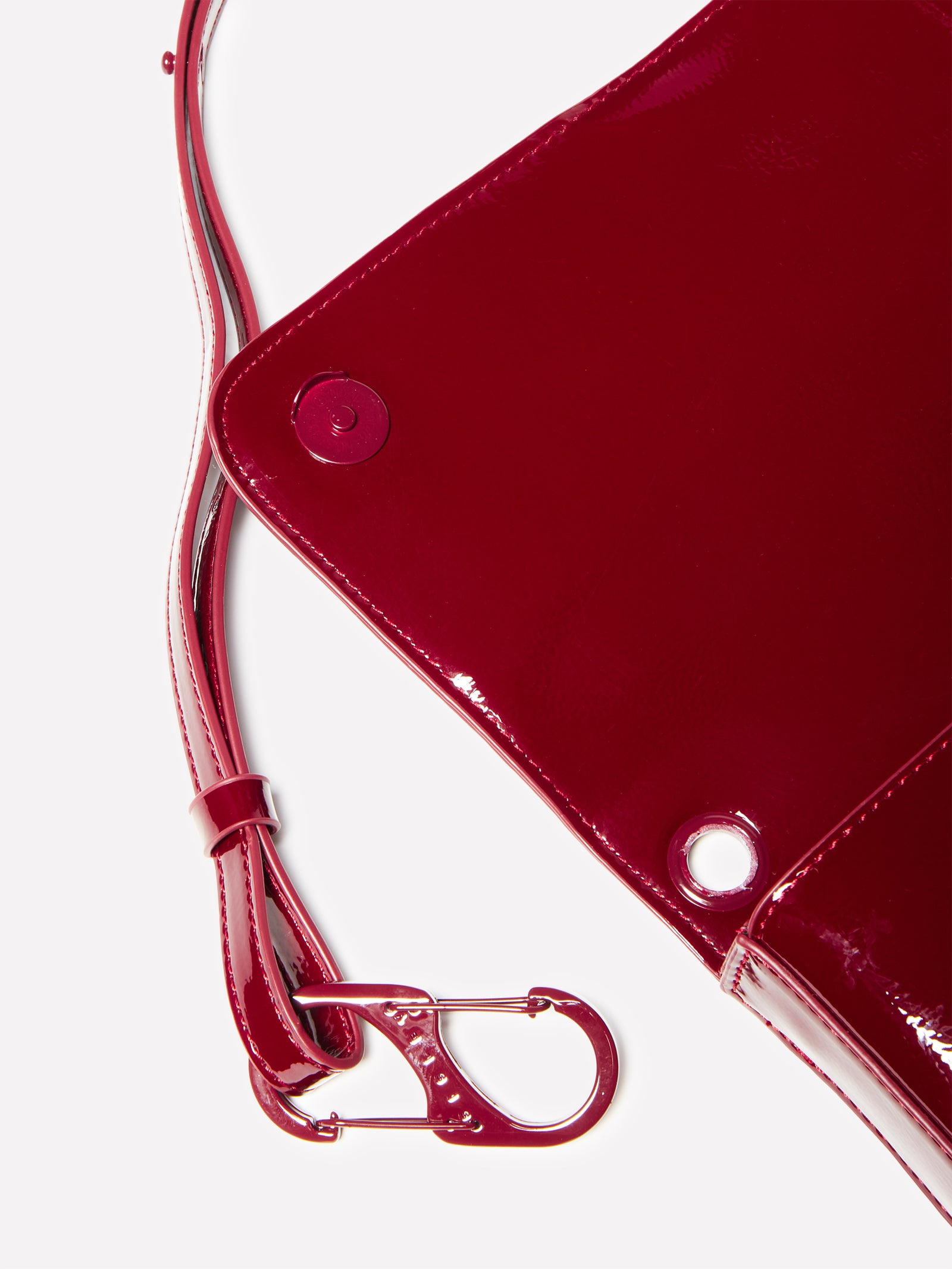 Borsetta verniciata con moschettone da donna bordeaux 3 | Sisley Outlet