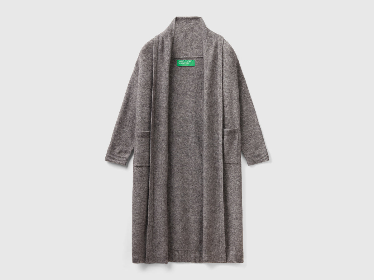 Cardigan lungo in filato riciclato