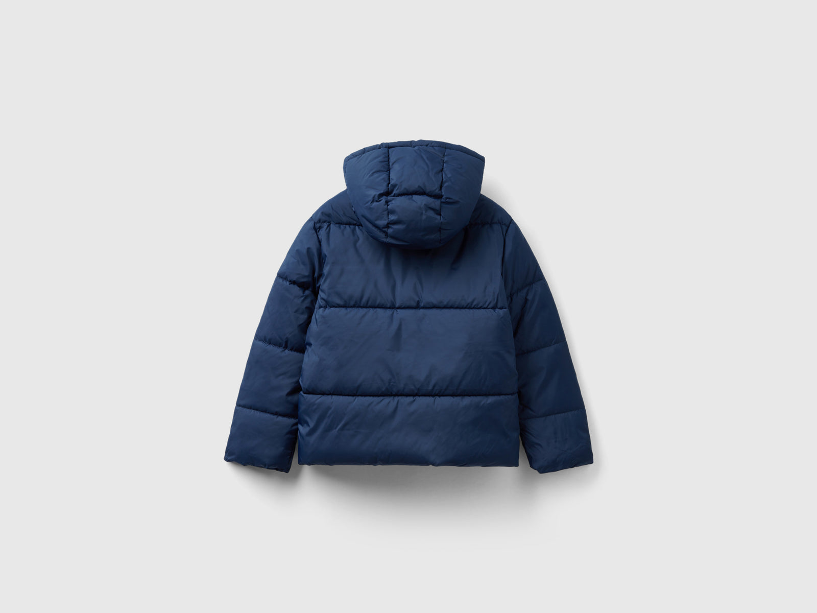 Giubbotto imbottito con cappuccio da bambina blu scuro 2 | Benetton Outlet
