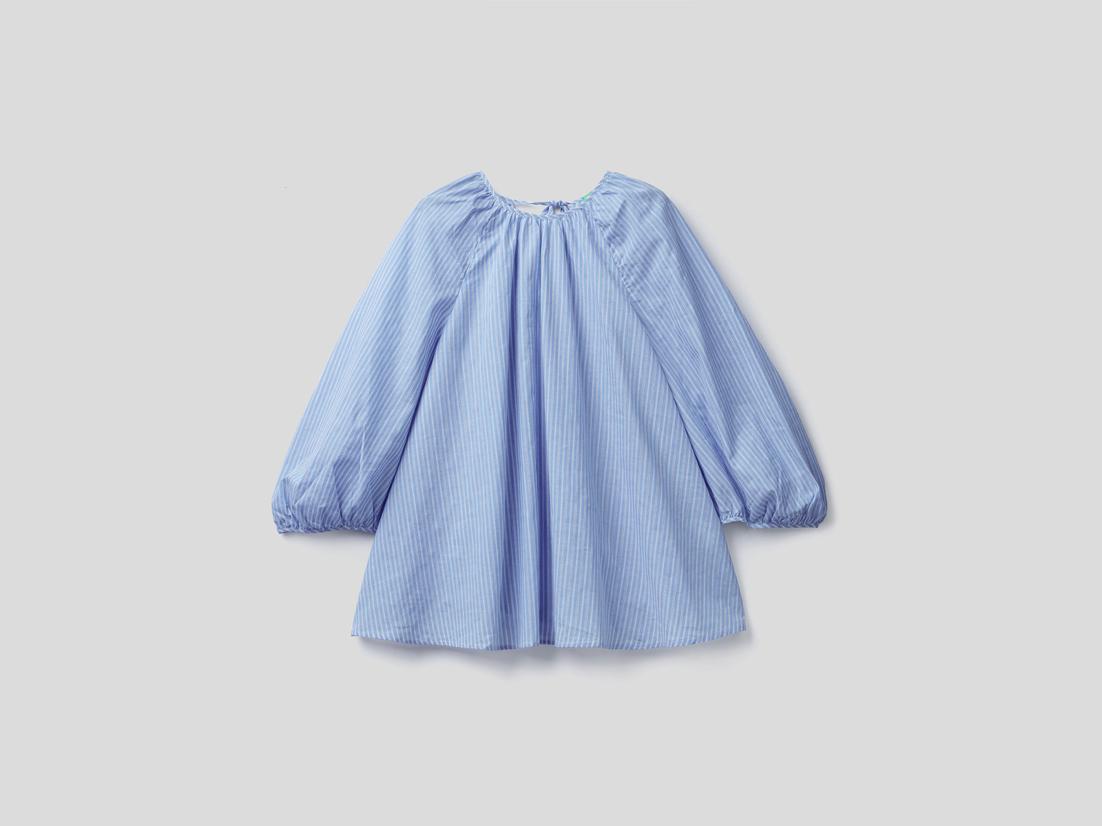 Blusa a righe con lacci sul retro da donna celeste | Benetton Outlet