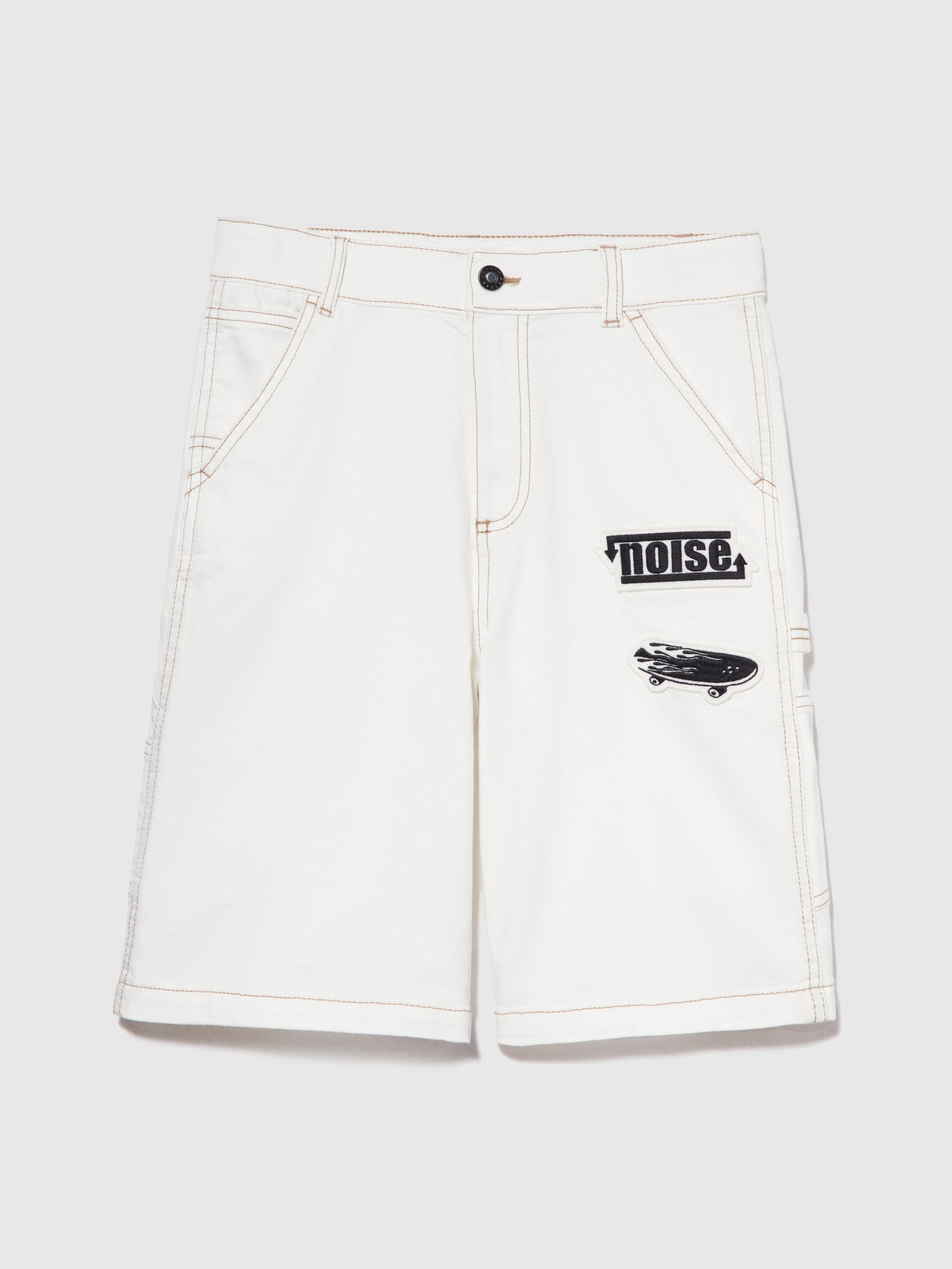 Bermuda cargo con patch da bambino bianco | Sisley young Outlet