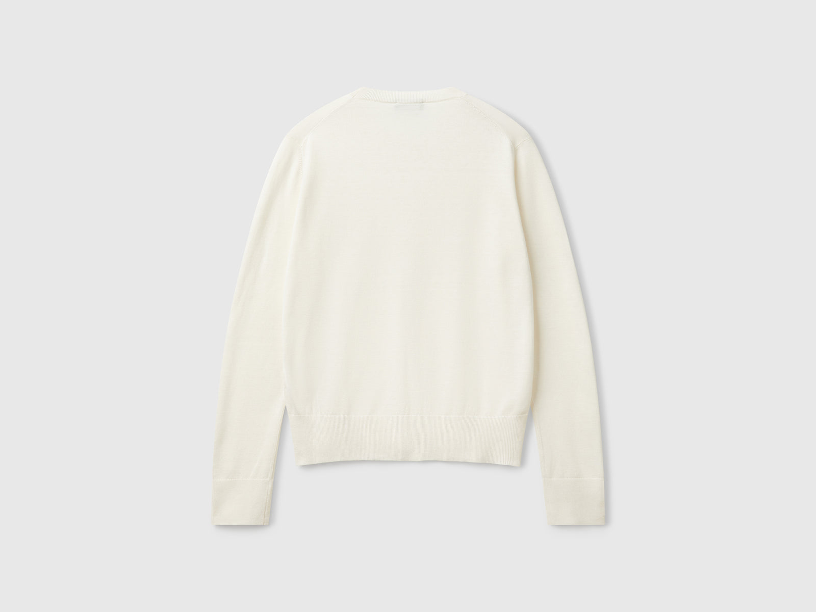 Maglia manica lunga in misto seta da donna bianco panna 2 | Benetton Outlet