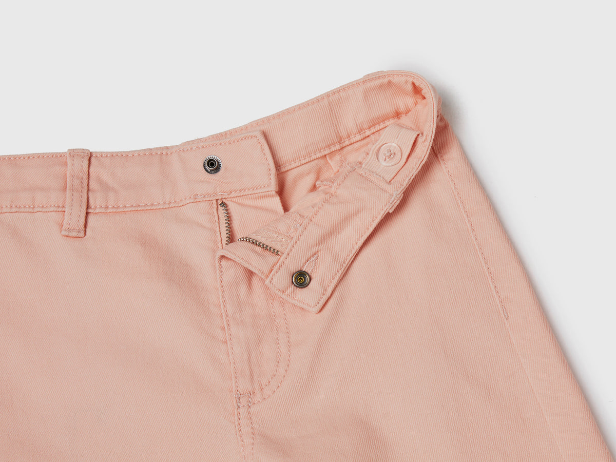 Pantaloni lunghi a vita alta in cotone elasticizzato