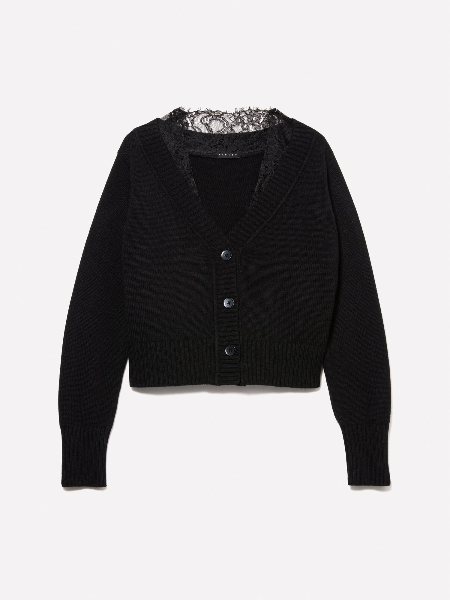 Cardigan con pizzo da donna nero | Sisley Outlet