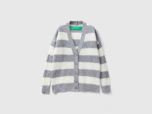 Cardigan a righe in misto alpaca