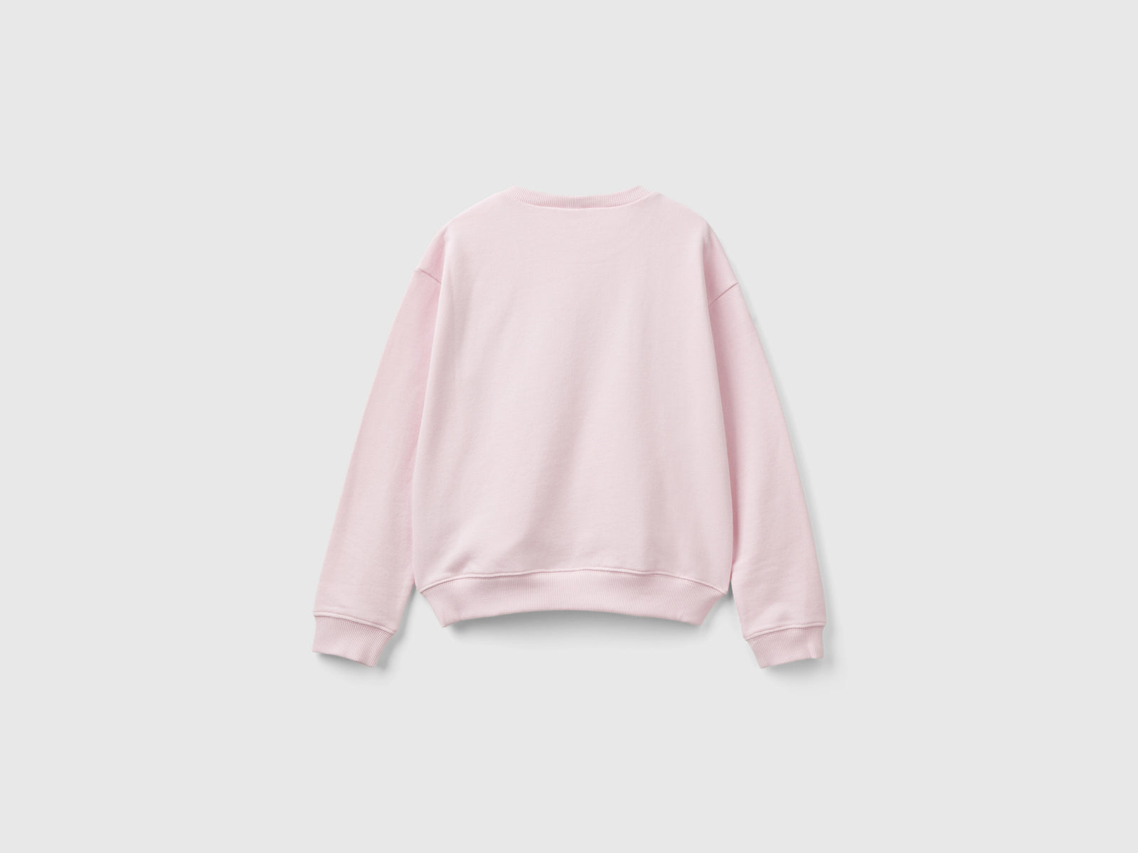 Felpa 100% cotone con logo glitter da bambina rosa 2 | Benetton Outlet