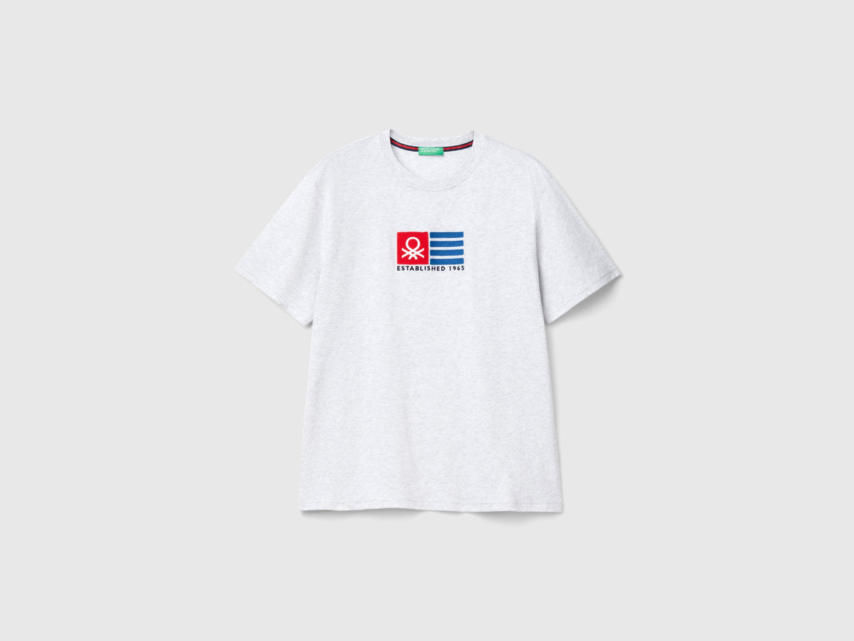 Organic cotton T-shirt with embroidered logo