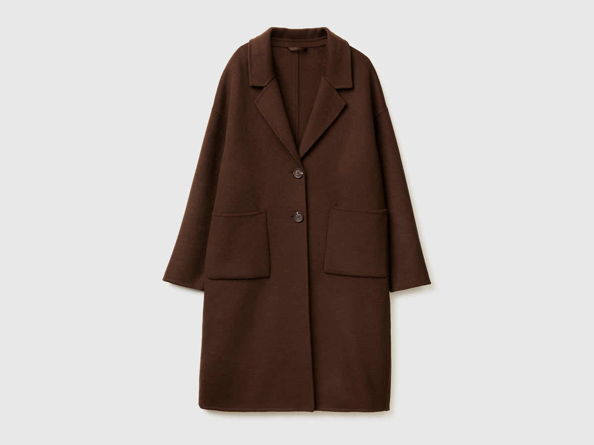 Cappotto midi in misto lana
