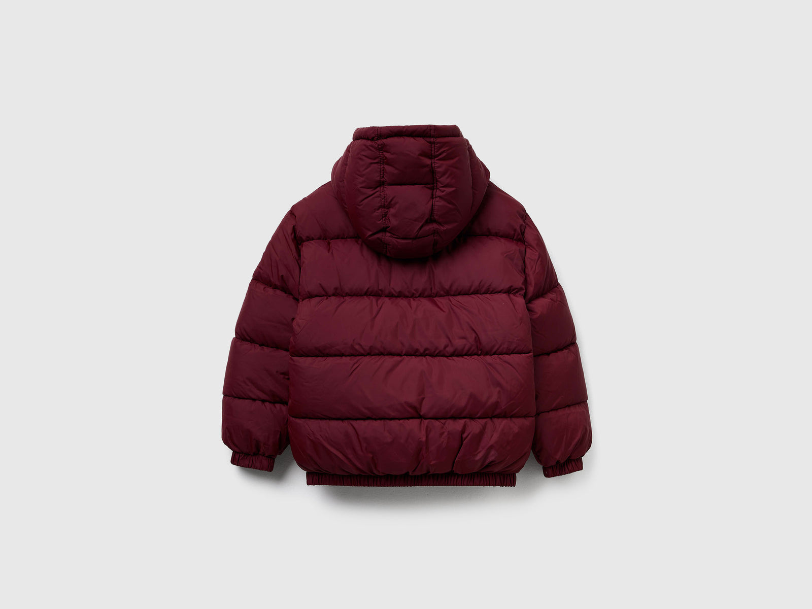 Giubbotto imbottito con cappuccio da bambino bordeaux 2 | Benetton Outlet