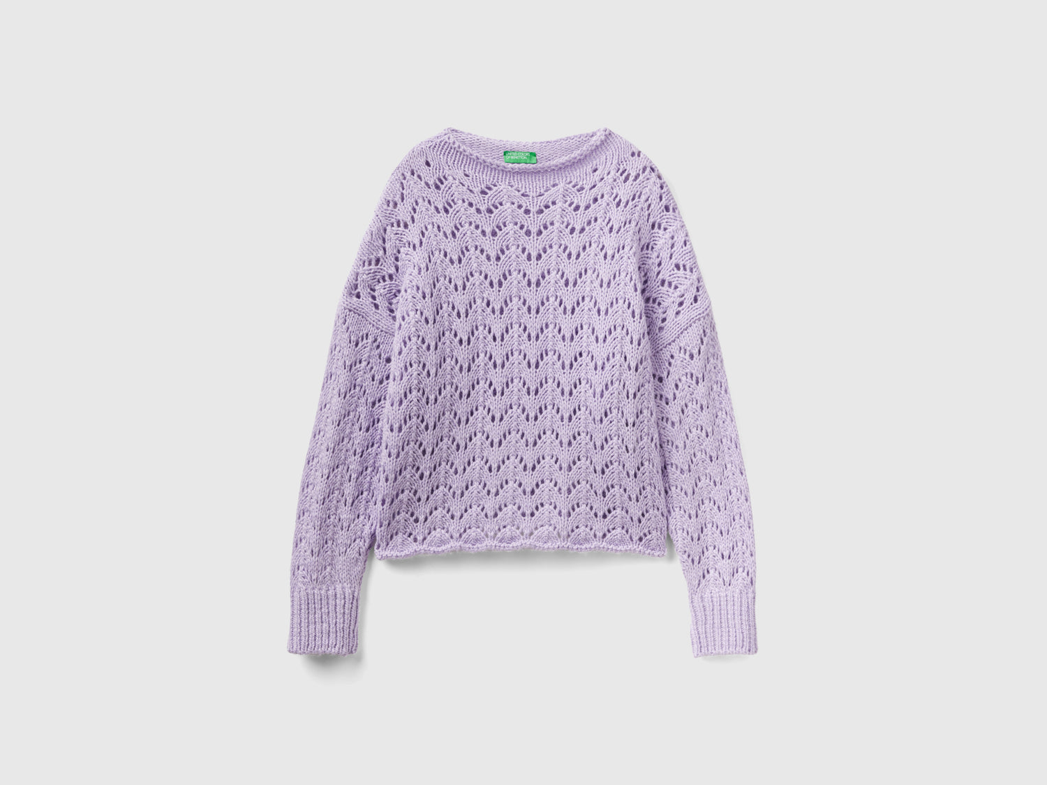 Maglia effetto uncinetto da donna lilla | Benetton Outlet