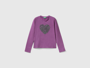 Maglietta con ricamo in lurex