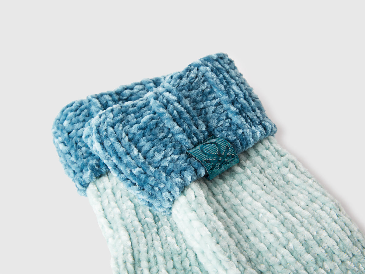 Muffole color block in ciniglia