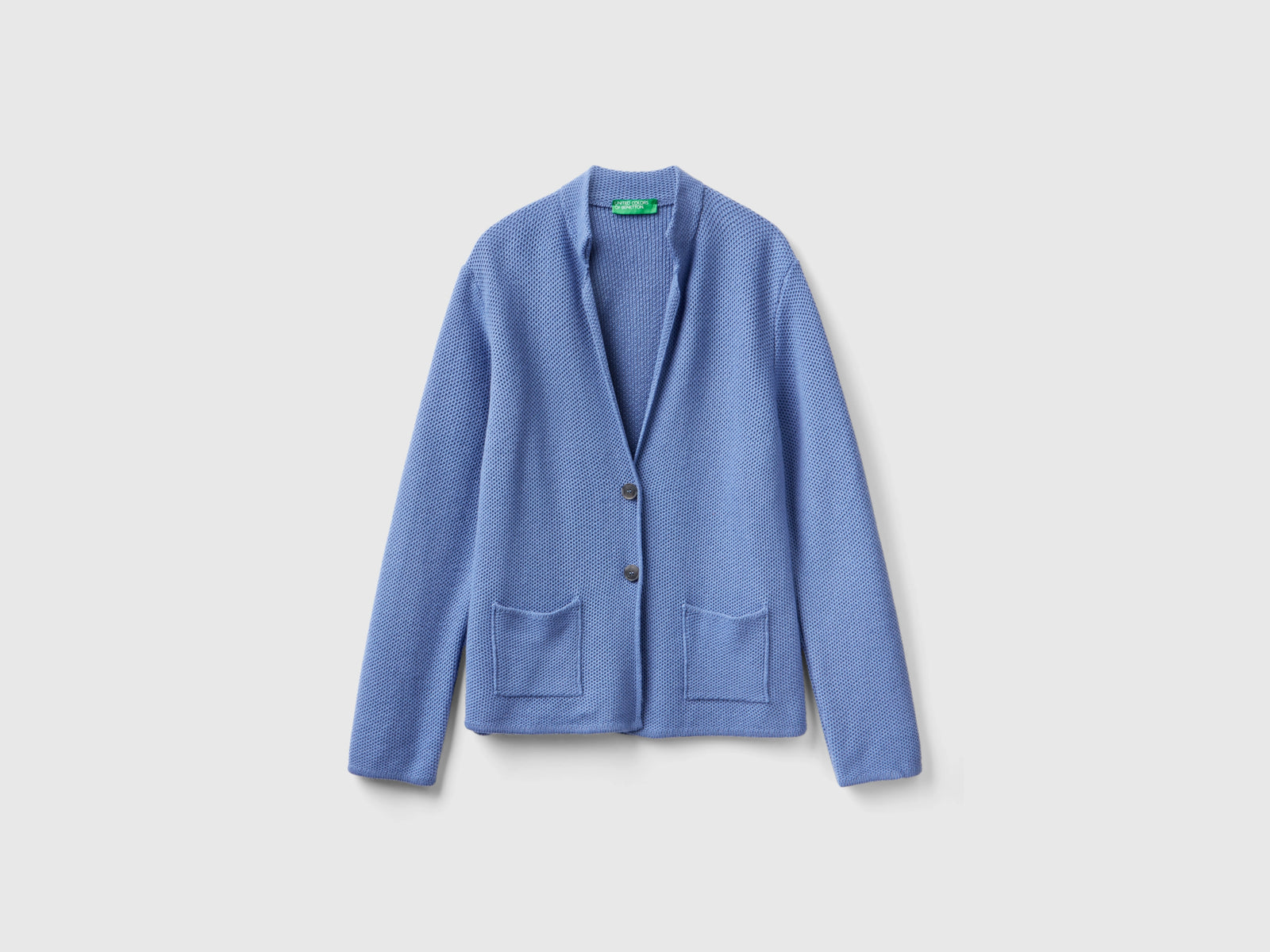 Giacca in maglia misto lana e cashmere da donna azzurro | Benetton Outlet