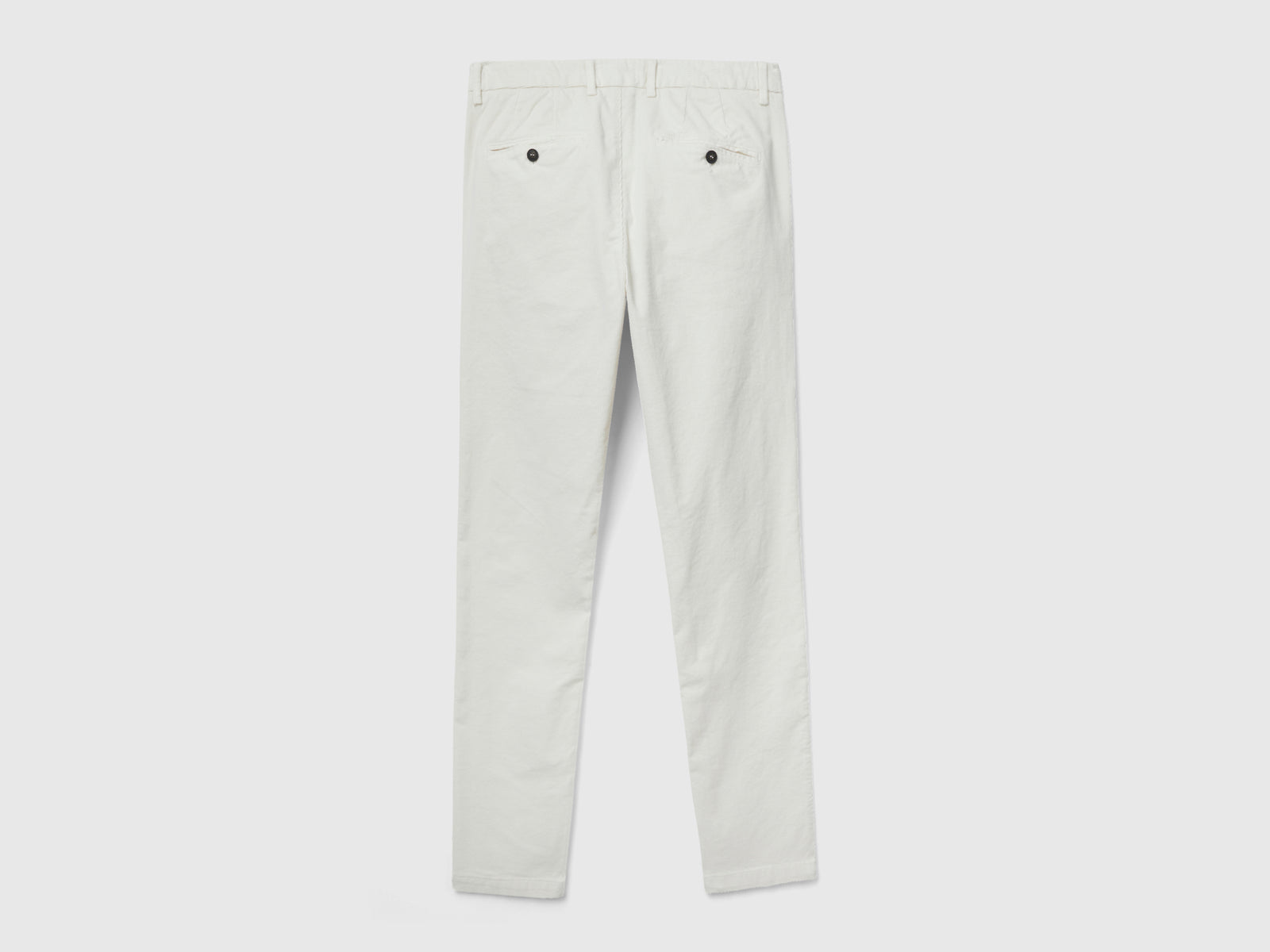Pantaloni in velluto stretch da uomo bianco 2 | Benetton Outlet
