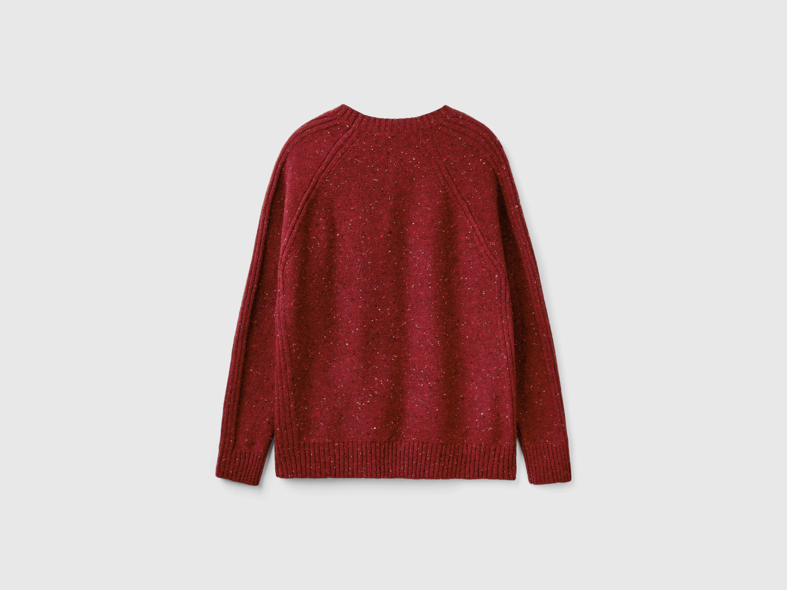 Maglia girocollo in misto lana da uomo bordeaux 2 | Benetton Outlet