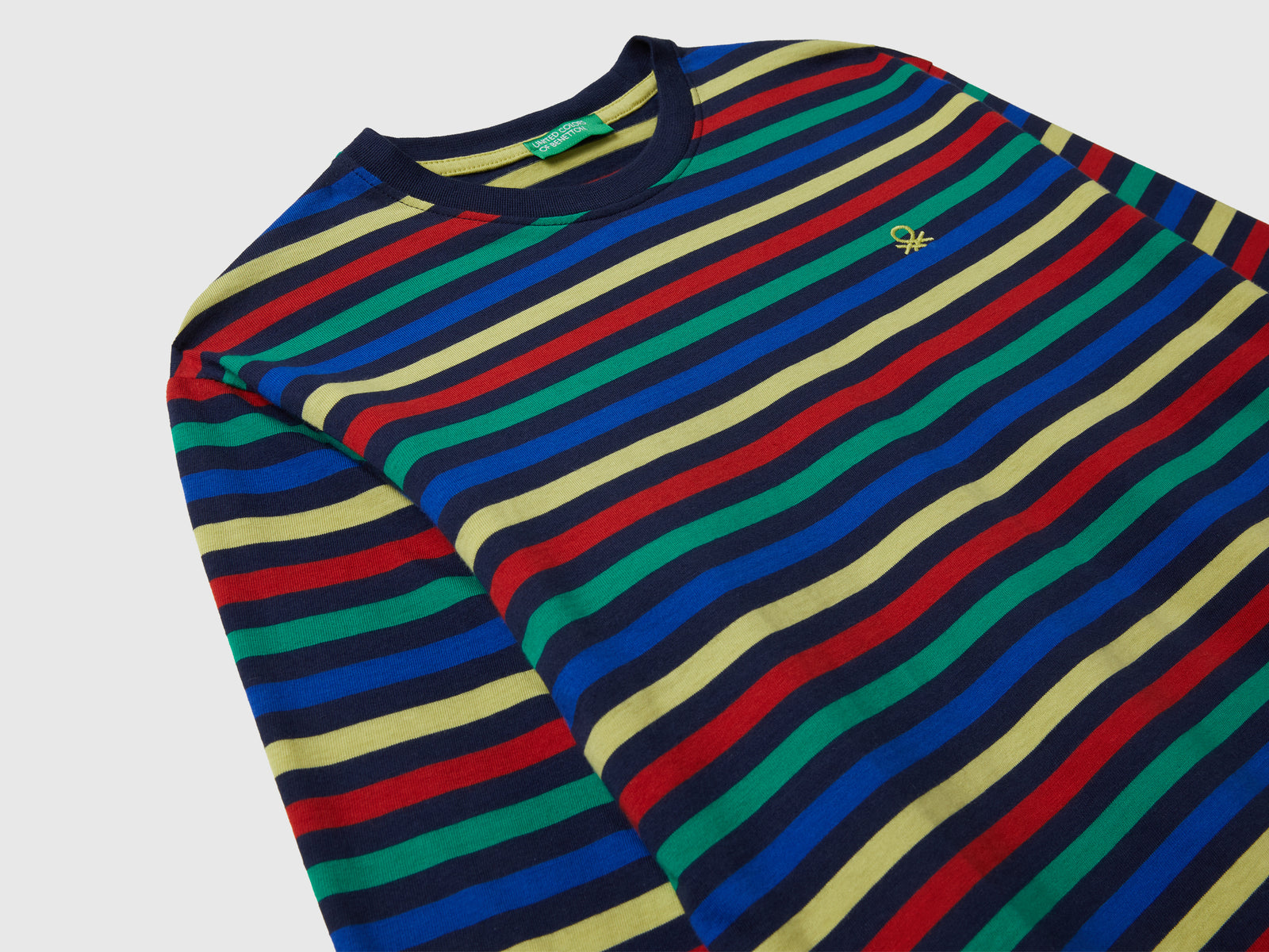 T-shirt manica lunga a righe da bambino multi-color 3 | Benetton Outlet