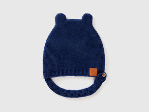 Recycled wool blend hat with ears