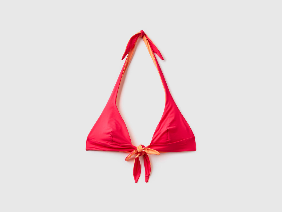 Reggiseno costume bicolor reversibile in tesuto elasticizzato