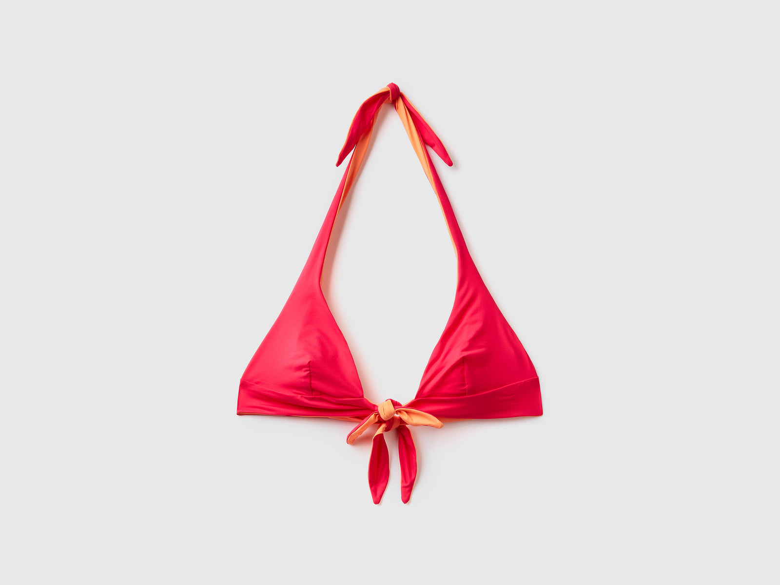 Reggiseno costume bicolor reversibile in tesuto elasticizzato da donna fucsia | Benetton Outlet