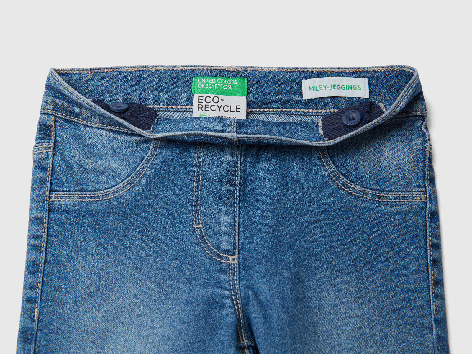Jeggings in misto cotone stretch da bimba azzurro 3 | Benetton Outlet