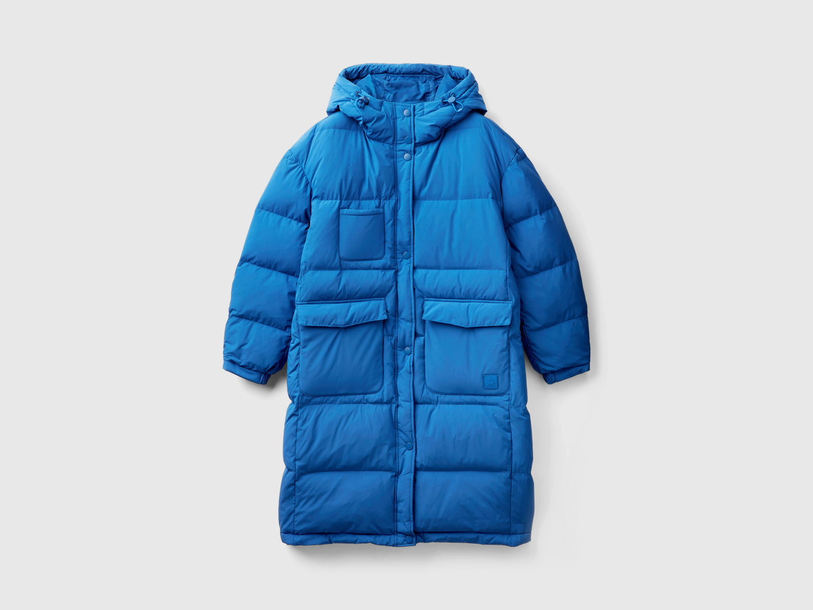 Piumino lungo imbottito con piuma riciclata da donna avio | Benetton Outlet