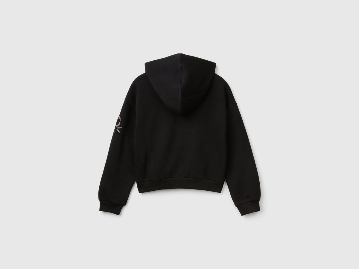 Felpa con cappuccio e paillettes