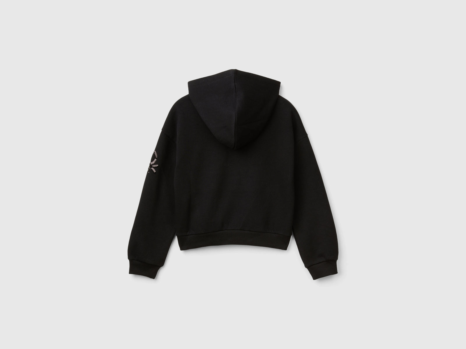 Felpa con cappuccio e paillettes da bambina nero 2 | Benetton Outlet