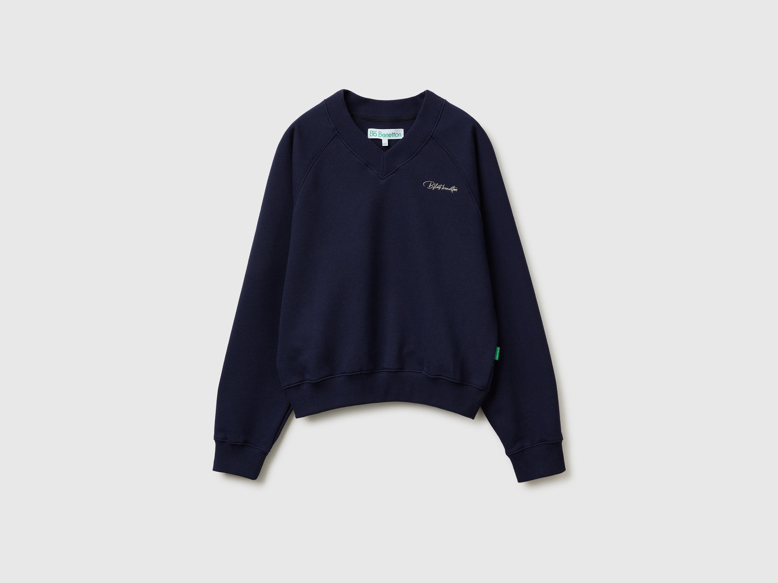 Felpa con scollo a V da donna blu scuro | Benetton Outlet