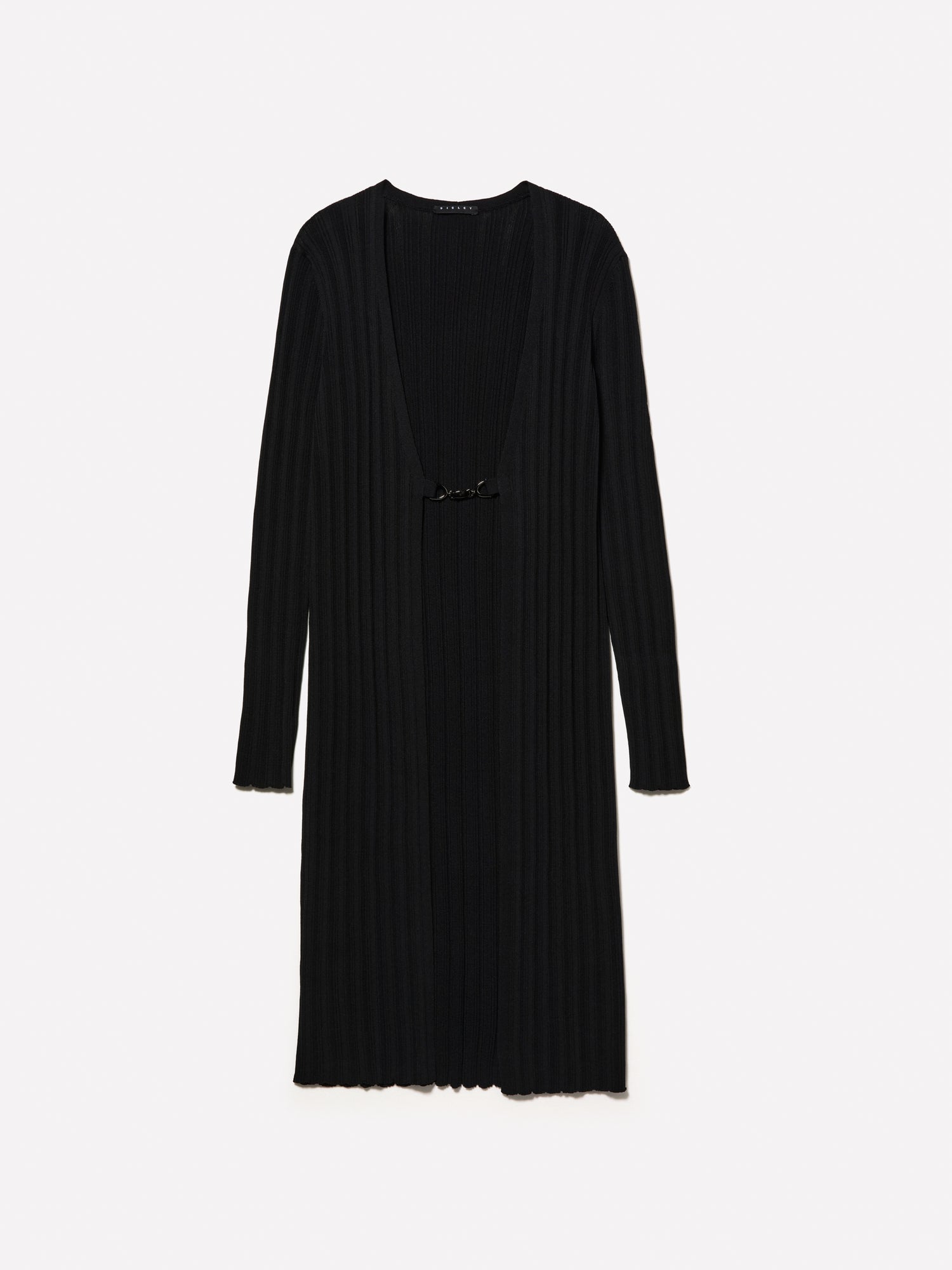 Cardigan lungo da donna nero | Sisley Outlet