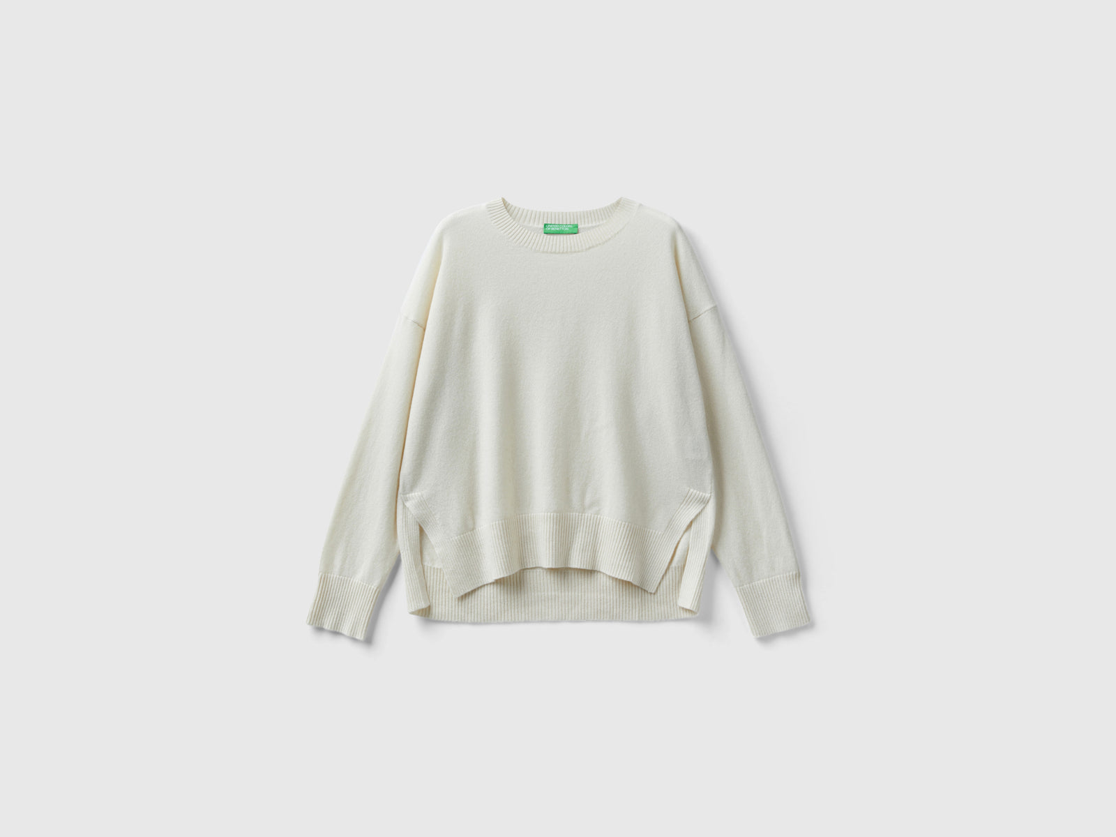Maglia 100% cashmere da donna bianco panna | Benetton Outlet