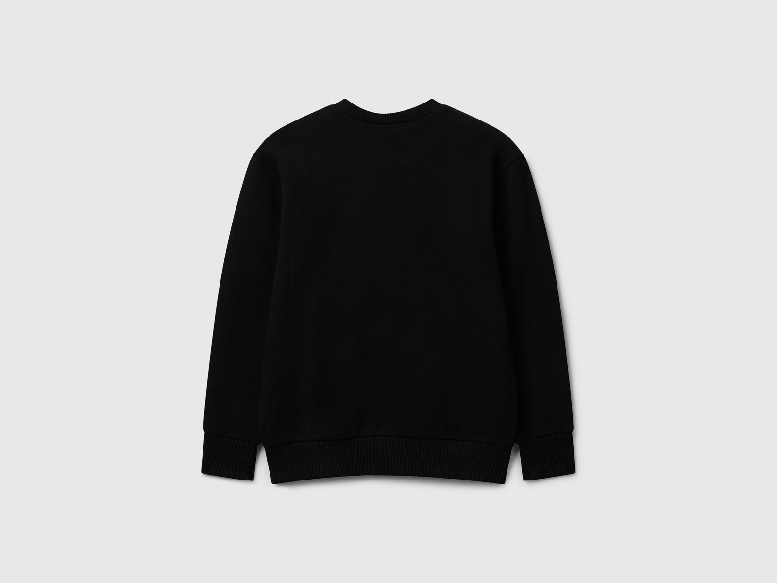 Felpa con logo in cotone da bambino nero 2 | Benetton Outlet