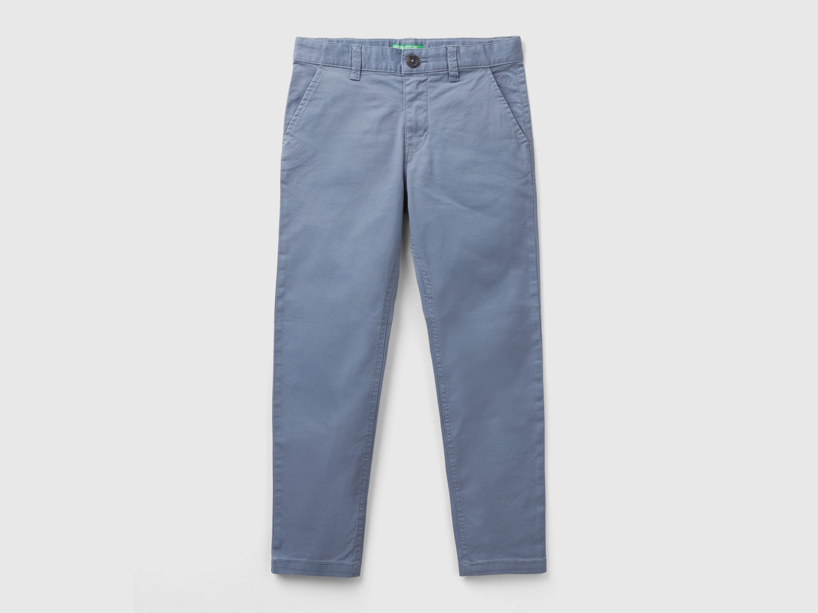 Chino slim fit in cotone stretch da bambino avio | Benetton Outlet