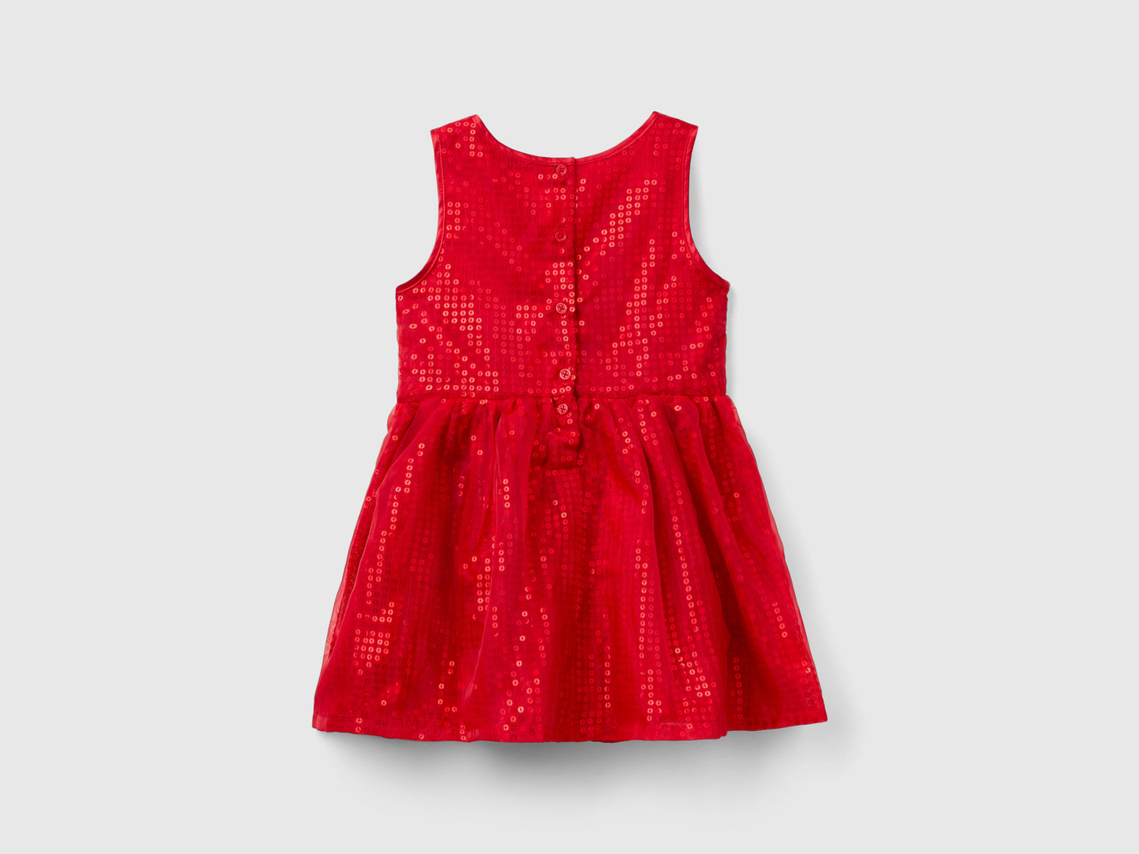 Sequin-embellished tulle dress da bimba rosso 2 | Benetton Outlet