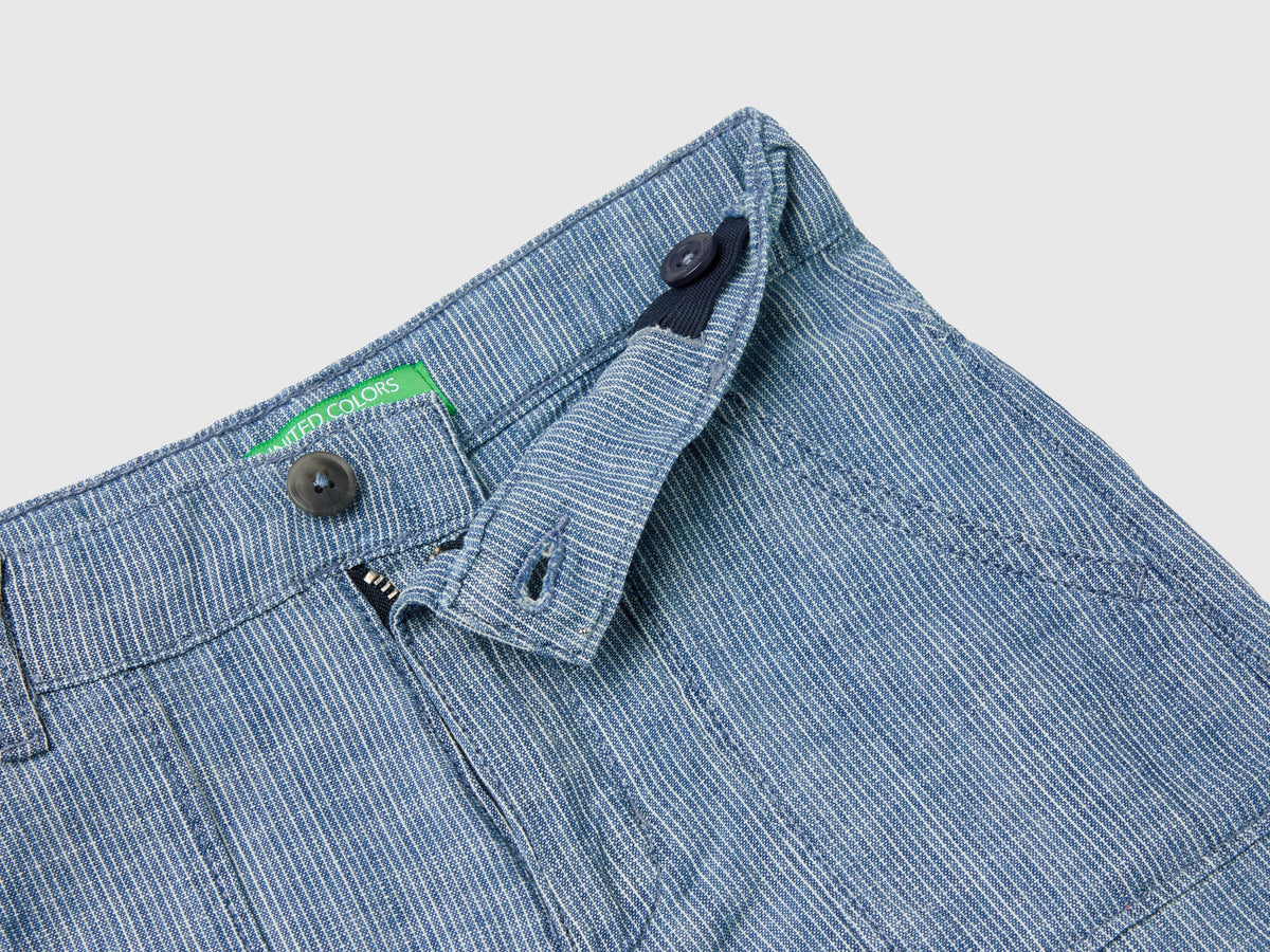 Bermuda a righe in chambray