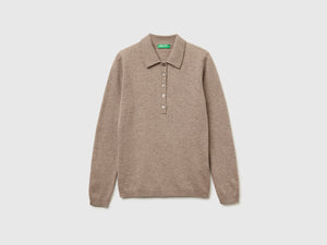 Polo in maglia in misto cashmere