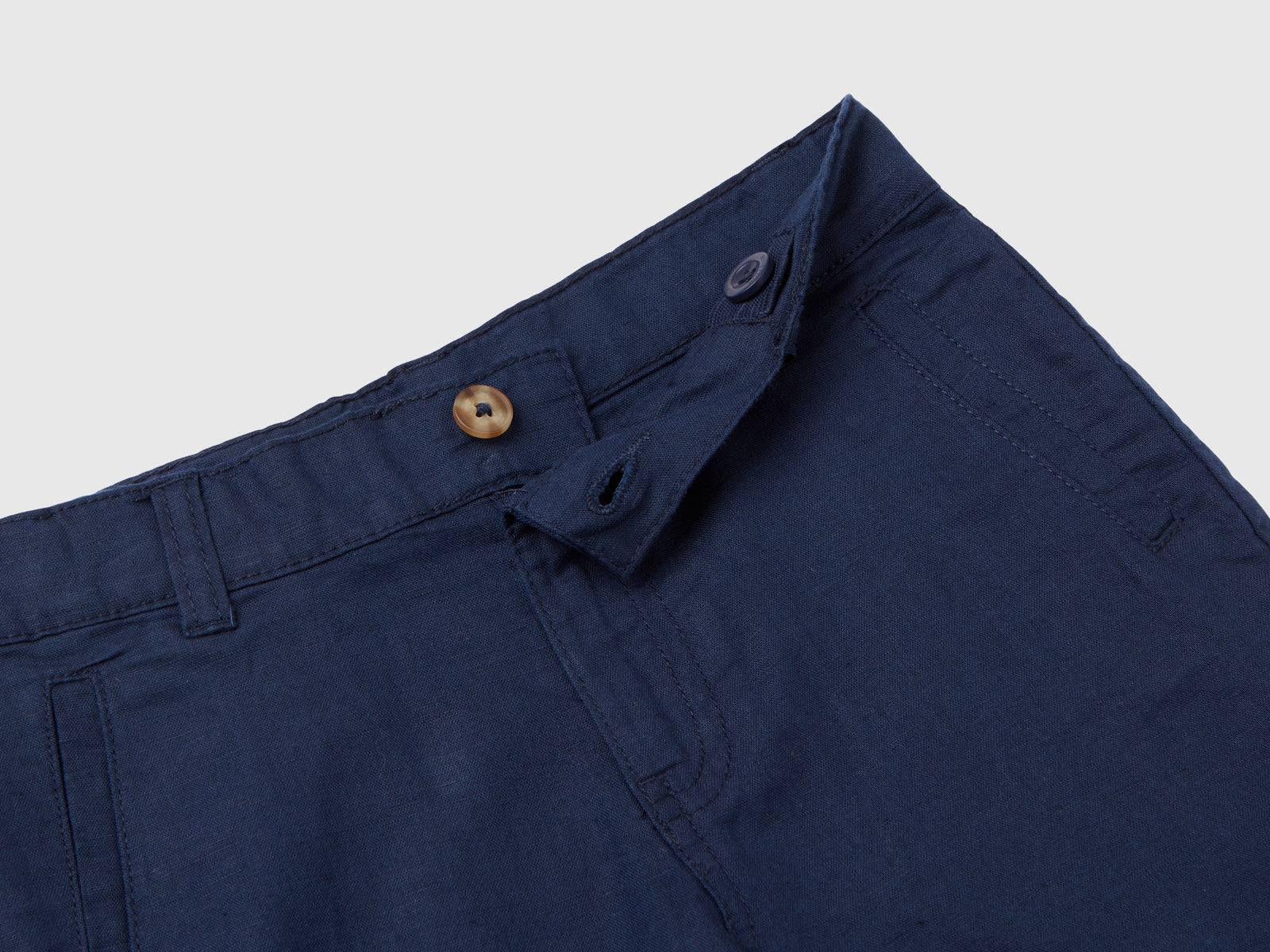 Shorts in misto lino da bimbo blu scuro 3 | Benetton Outlet