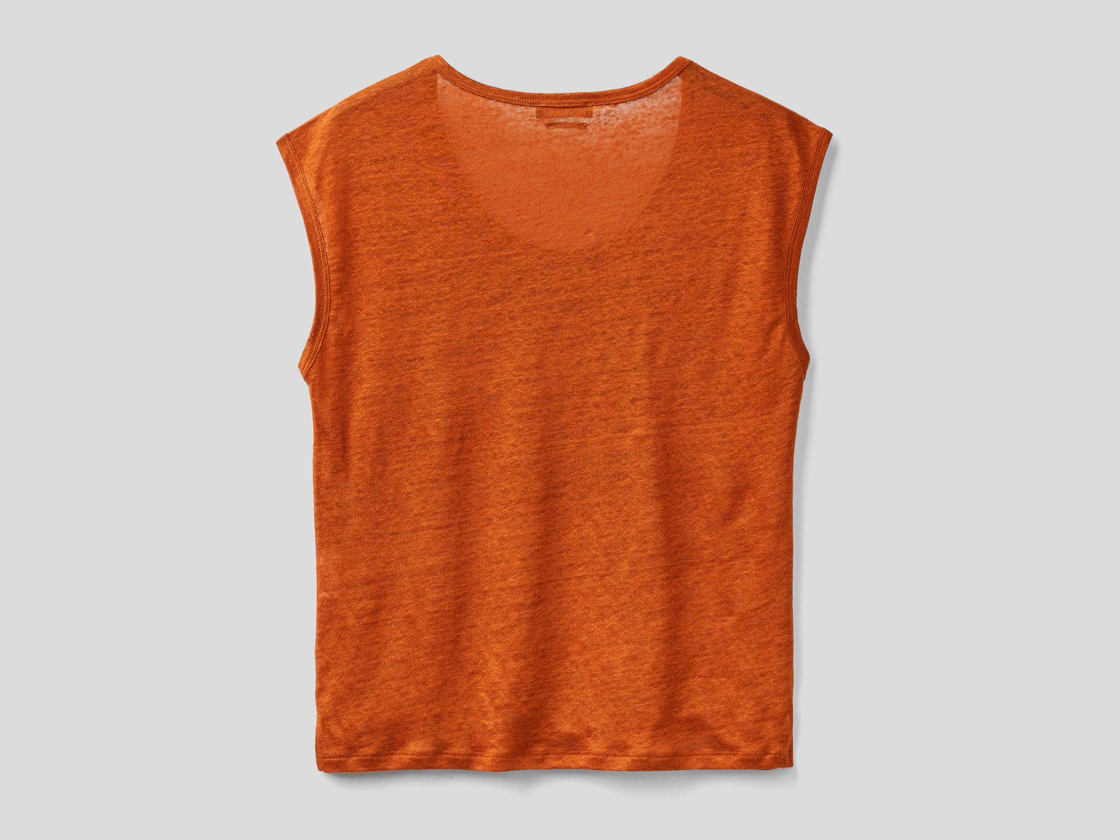 T-shirt in 100% lino a manica corta da donna bruciato 2 | Benetton Outlet