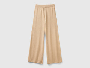 Pantaloni ampi in misto lana e cashmere