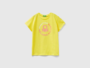 T-shirt con logo glitter in cotone bio