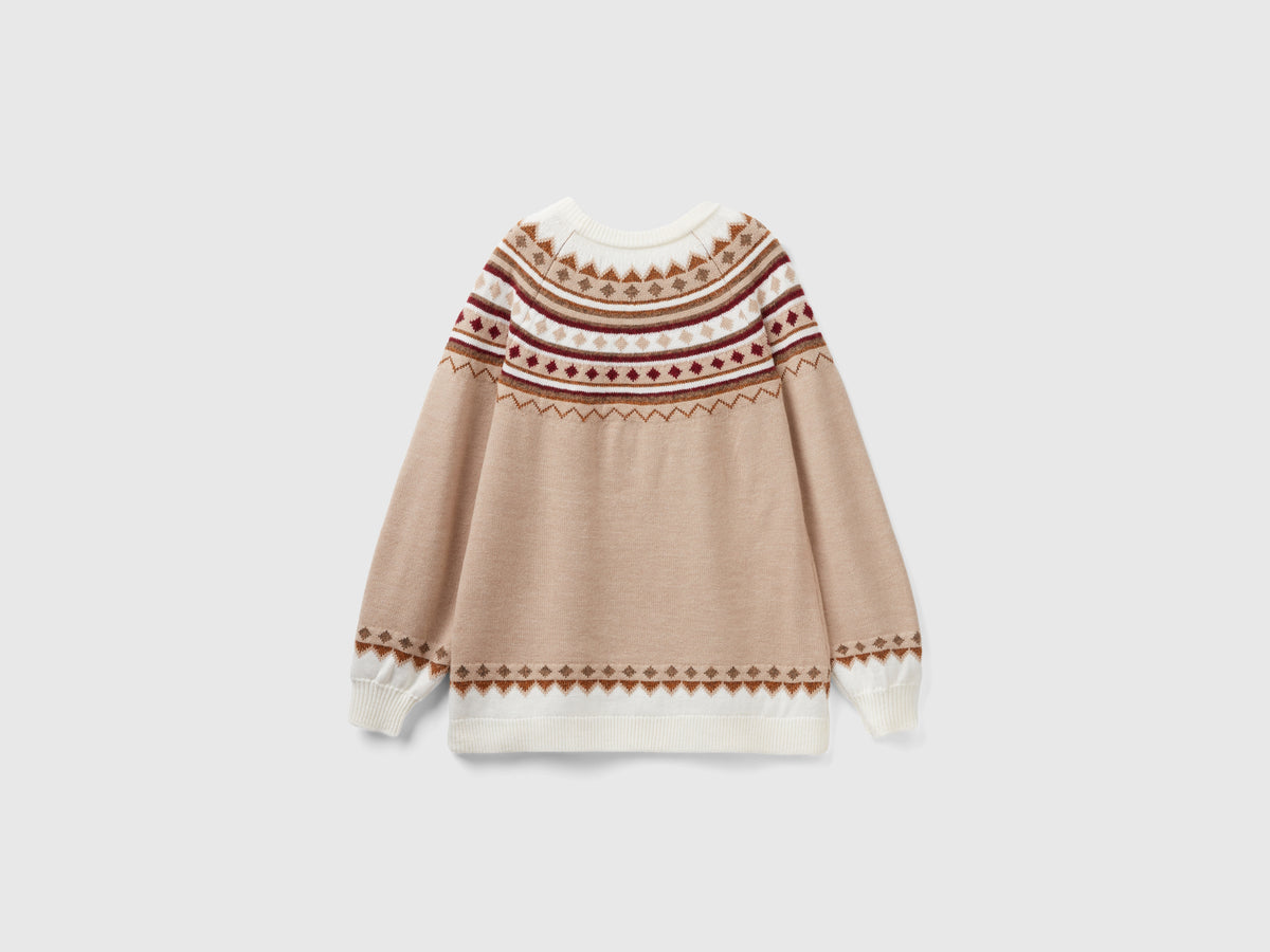 Maglione jacquard con lurex
