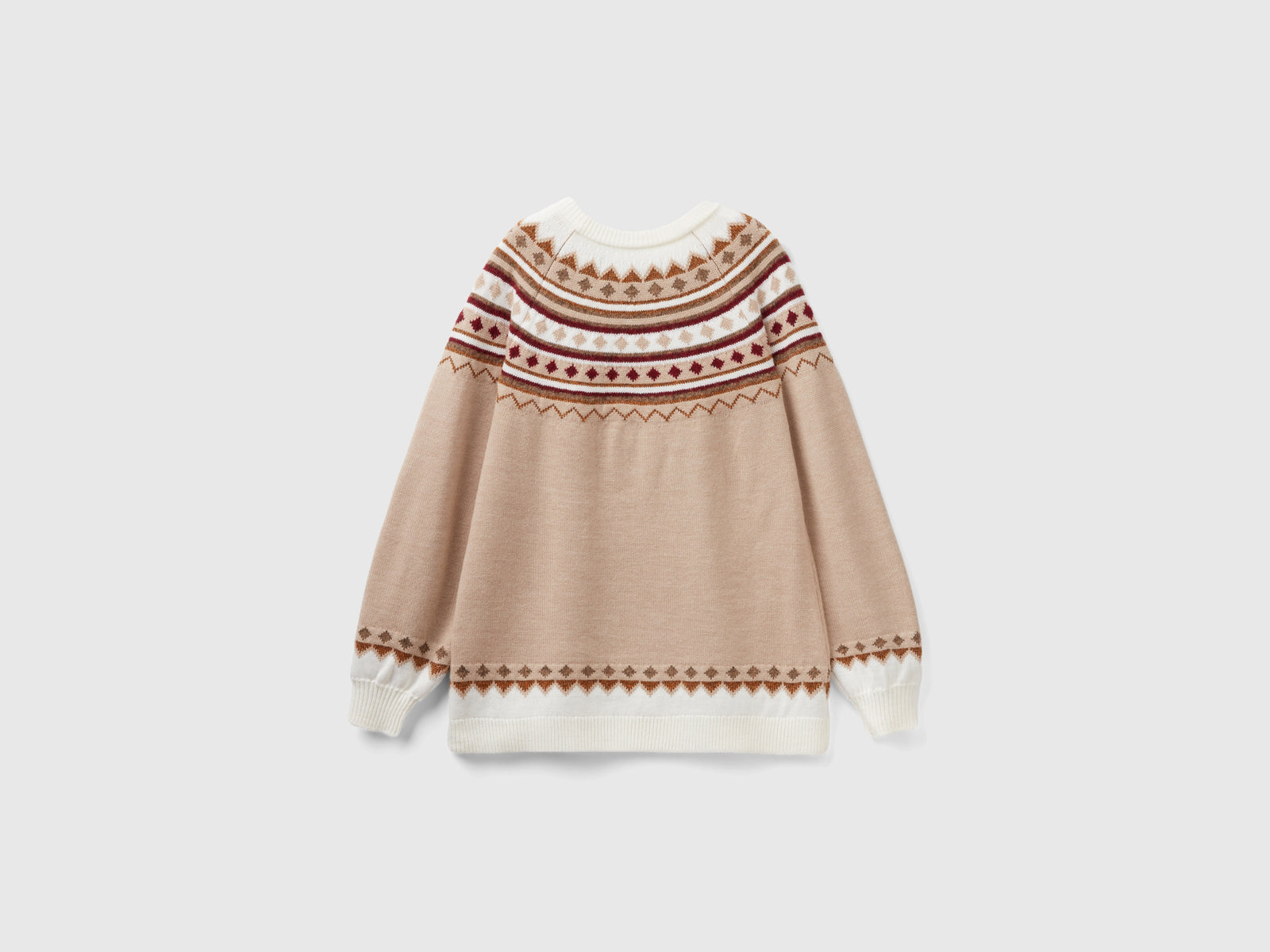 Maglione jacquard con lurex da donna bianco panna 2 | Benetton Outlet