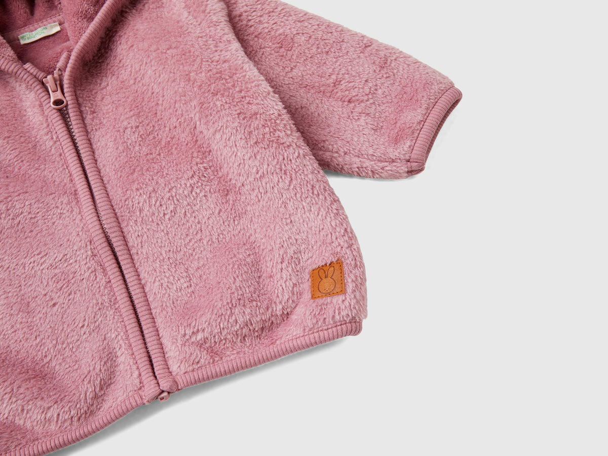 Felpa in pelliccetta sintetica con zip