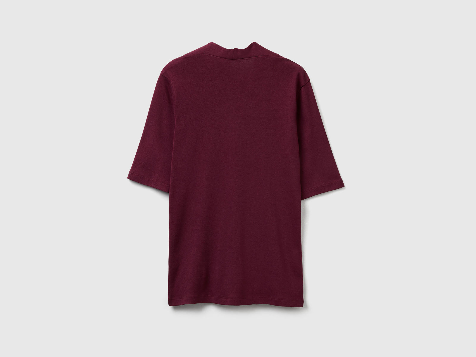 T-shirt slim fit in cotone a fibra lunga da donna prugna 2 | Benetton Outlet
